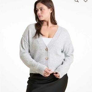 Nuuds Cozy Knit Cardigan in Heather Gray - Size Small